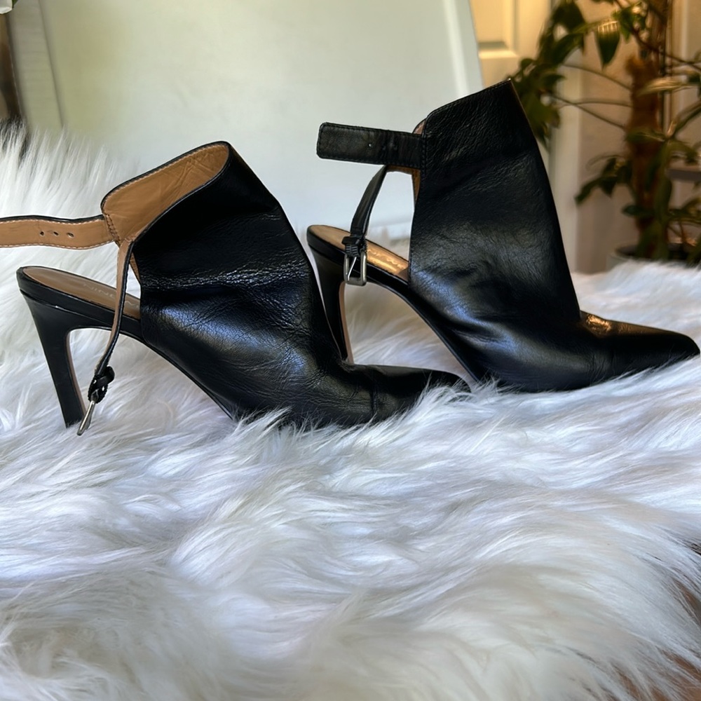Nine West ankle strap leather booties